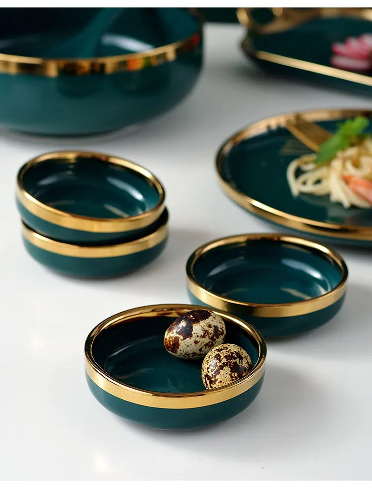 Luxury MC THE BLACK DIAMOND family dinnerware set with elegant plates and bowls, perfect for sophisticated dining occasions.
