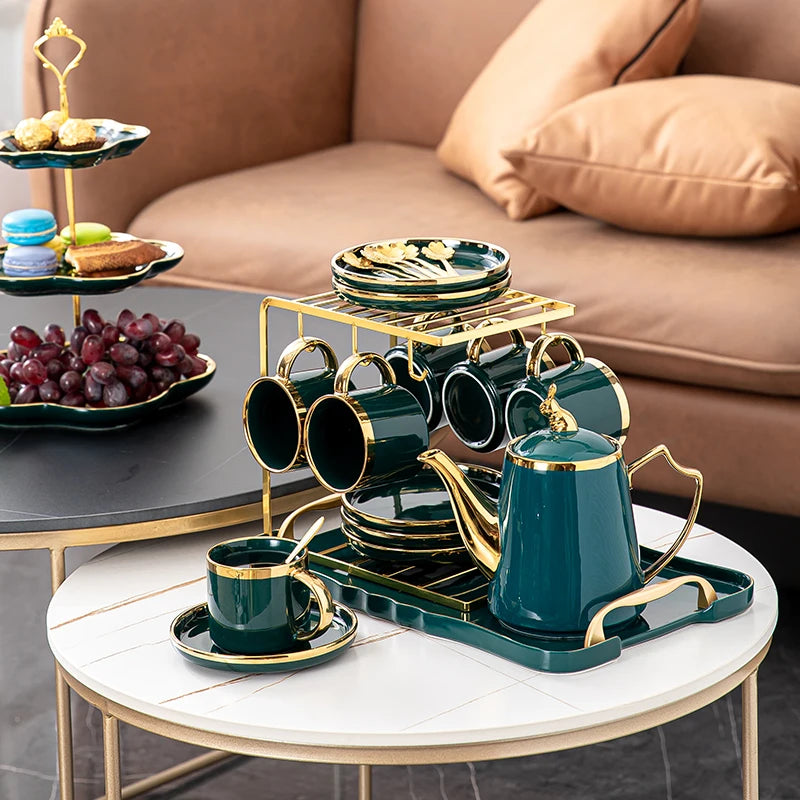 Luxury ceramic coffee and tea cup set by MC THE BLACK DIAMOND, featuring elegant design and light, durable construction.