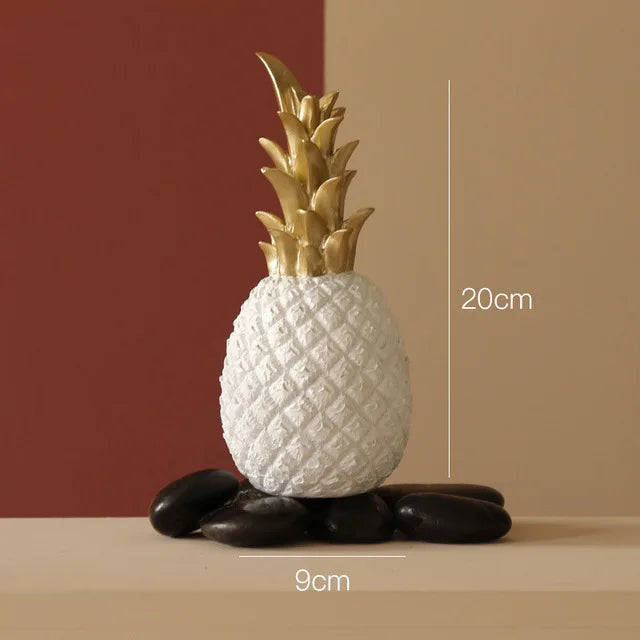 Golden ceramic pineapple home decor by MC THE BLACK DIAMOND, perfect for living room, porch, or wedding gift decoration.