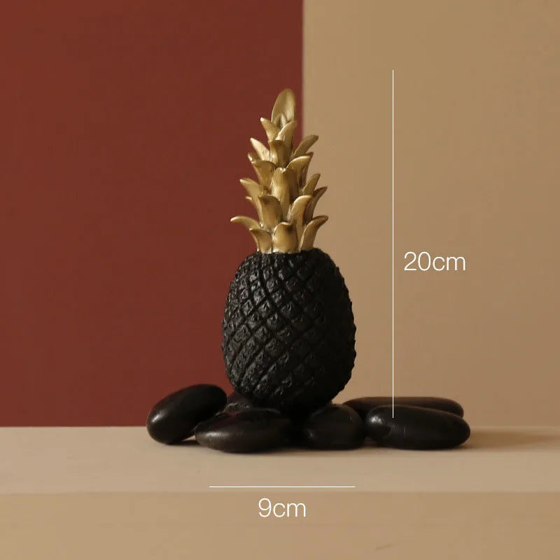 Golden ceramic pineapple home decor by MC THE BLACK DIAMOND, decorative piece for living rooms, porches, or wedding gifts.