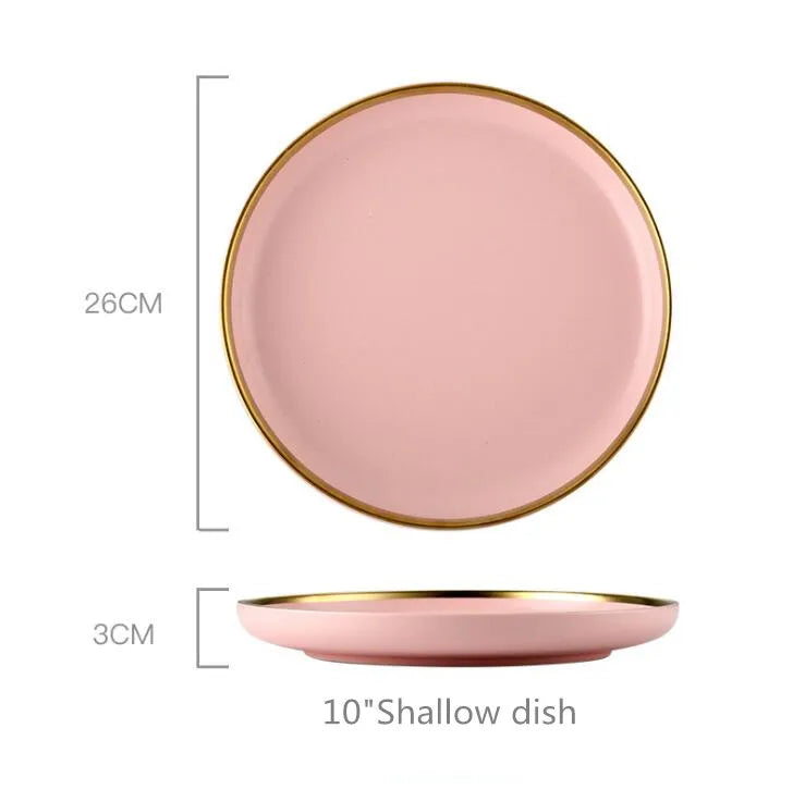 MC THE BLACK DIAMOND family size dinnerware set in pink color, includes plates, bowls, and cups for stylish dining.