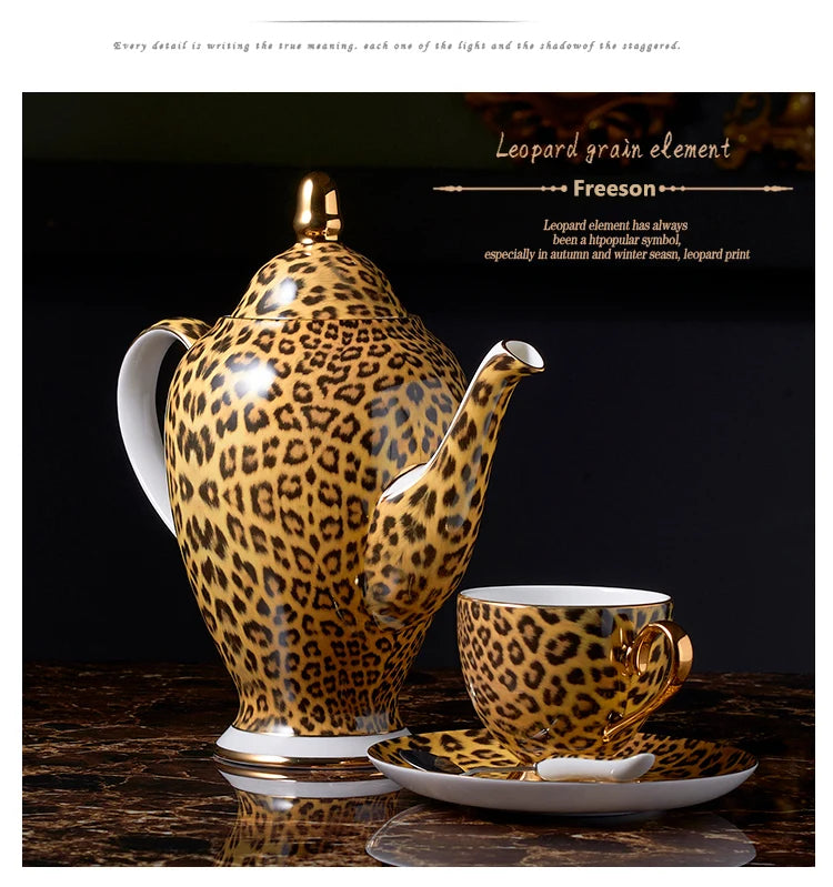 Leopard print porcelain coffee set by 𝕄𝕔 𝕋𝕙𝕖 𝔹𝕝𝕒𝕔𝕜 𝔻𝕚𝕒𝕞𝕠𝕟�