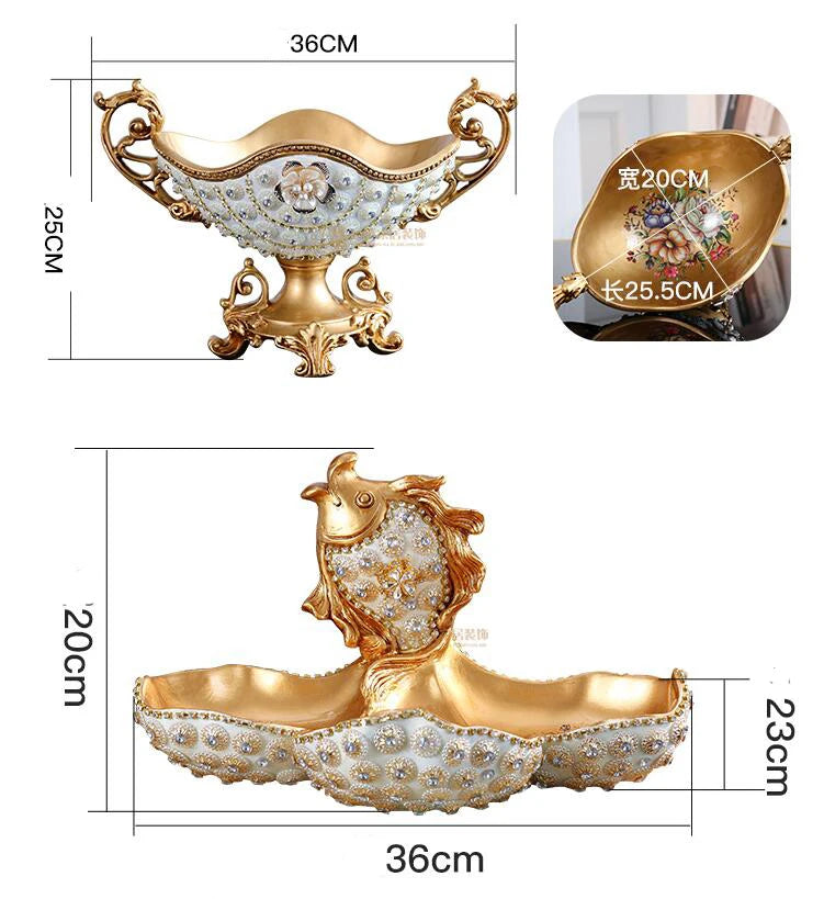 Decorative European resin diamond fruit bowl by MC THE BLACK DIAMOND featuring a stylish, modern design for fruit display.