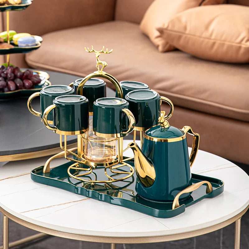 Elegant ceramic coffee and tea cup set by MC THE BLACK DIAMOND, featuring a luxurious design and stylish craftsmanship.