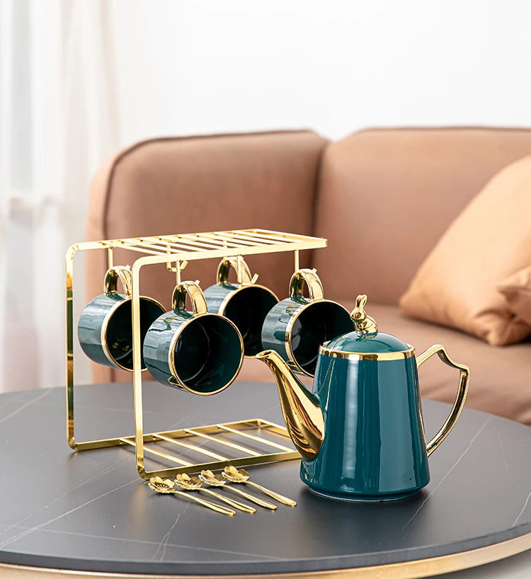 Luxury ceramic coffee and tea cup set by MC THE BLACK DIAMOND, featuring elegant design and high-quality finish for stylish beverages.