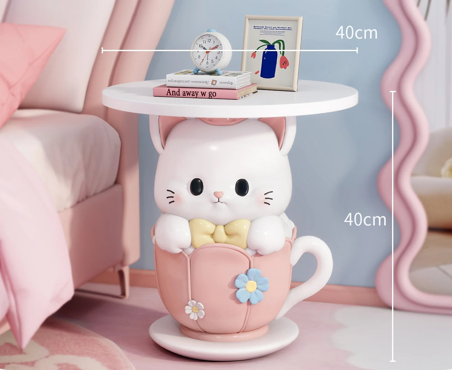 Kawaii MC THE BLACK DIAMOND coffee table, end table with colorful, playful design perfect for a cute room decor setting.
