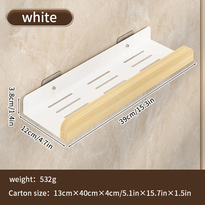 Wall-mounted bathroom storage organizer caddy by MC THE BLACK DIAMOND, ideal for shampoo and bathroom accessories.