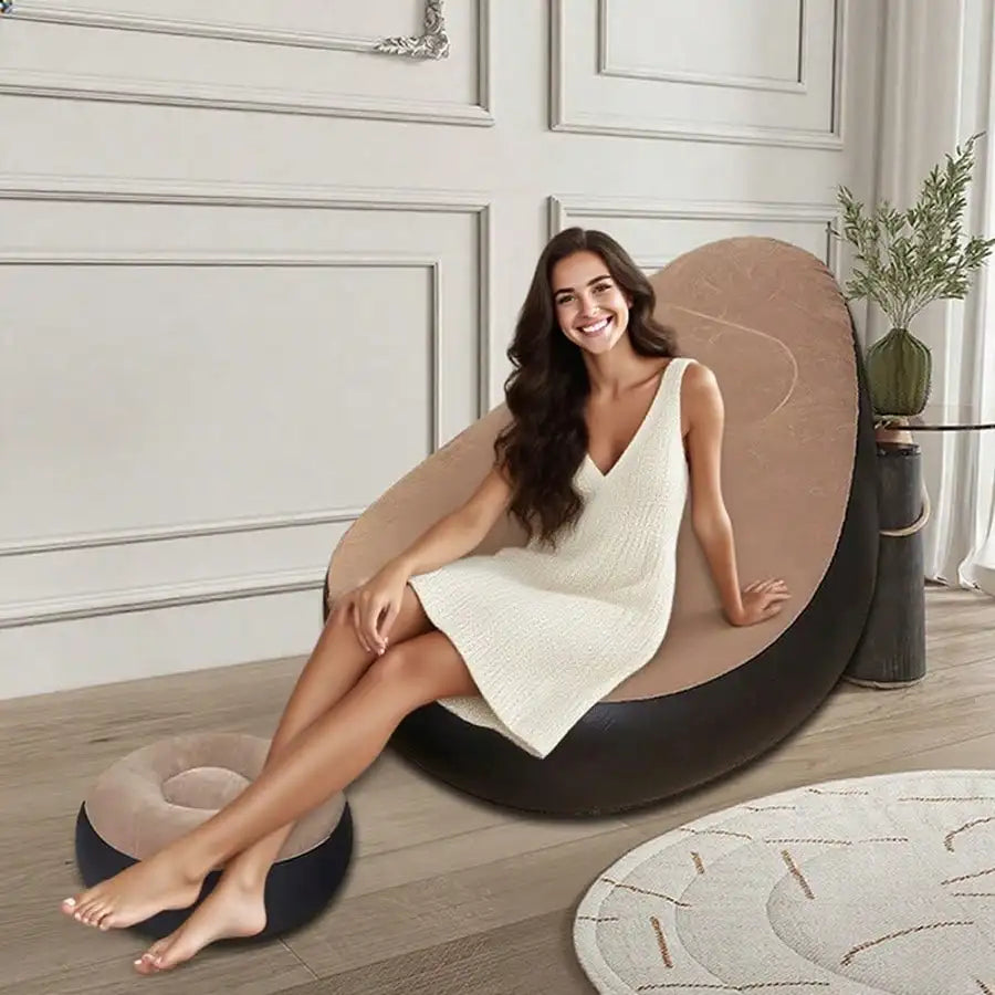 Flocked inflatable Lazy Sofa chair from 𝕄𝕔 𝕋𝕙𝕖 𝔹𝕝𝕒𝕔𝕜 𝔻𝕚𝕒𝕞𝕠𝕟�