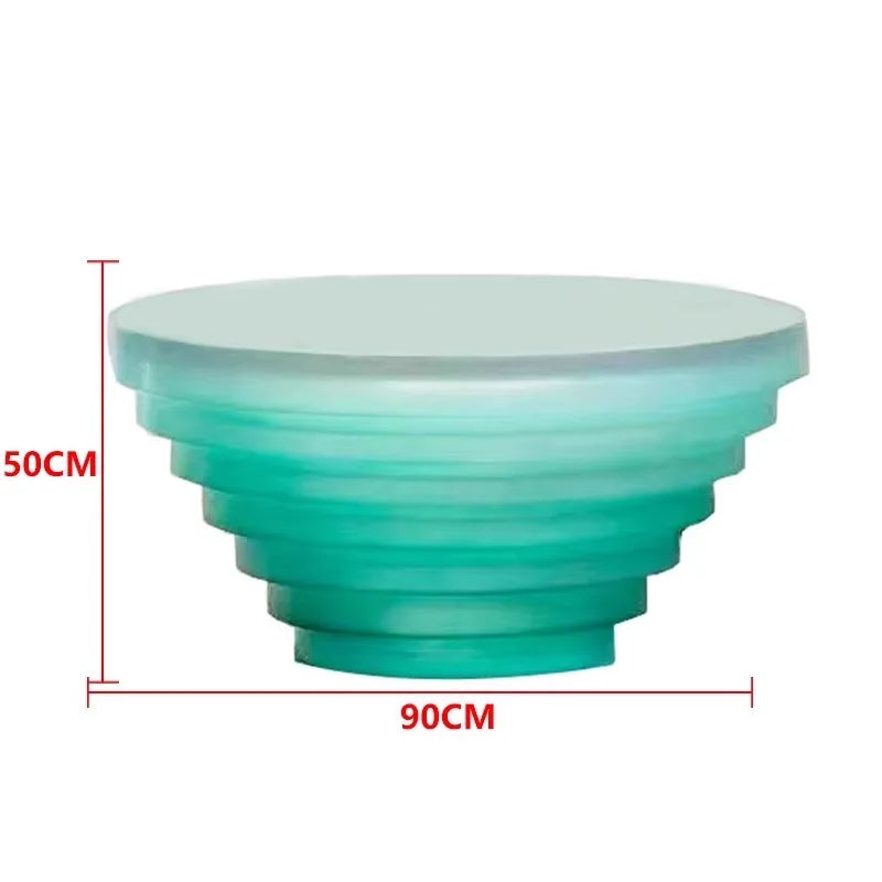 Transparent resin coffee table by MC THE BLACK DIAMOND featuring a sleek, modern design with a clear, glossy surface.