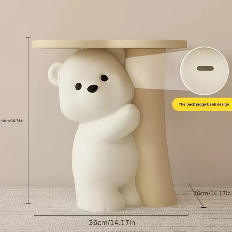 Large cute bear end table by MC THE BLACK DIAMOND, featuring a playful bear design with a flat top surface for decor or essentials.