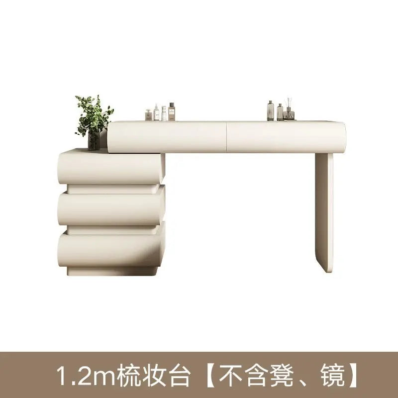Mirror vanity table with drawers, makeup storage organizer, and matching chair from 𝕄𝕔 𝕋𝕙𝕖 𝔹𝕝𝕒𝕔𝕜 𝔻𝕚𝕒𝕞