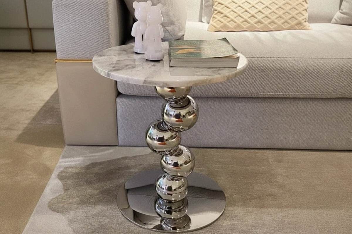 Nordic style natural marble coffee table by MC THE BLACK DIAMOND, featuring a sleek, modern home decor design.