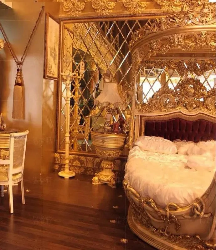 Elegant French luxury bed by MC THE BLACK DIAMOND featuring a plush upholstered headboard and refined design.