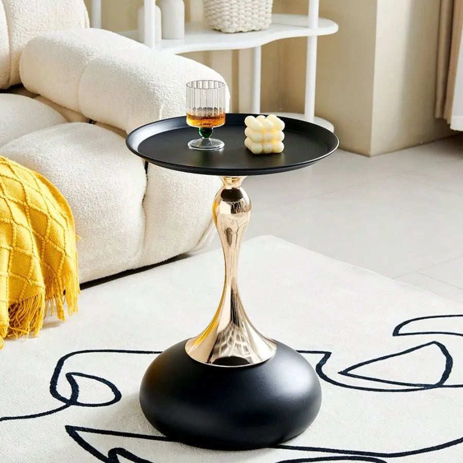 MC THE BLACK DIAMOND corner living room mini balcony end table with a sleek design and compact size, ideal for small spaces.