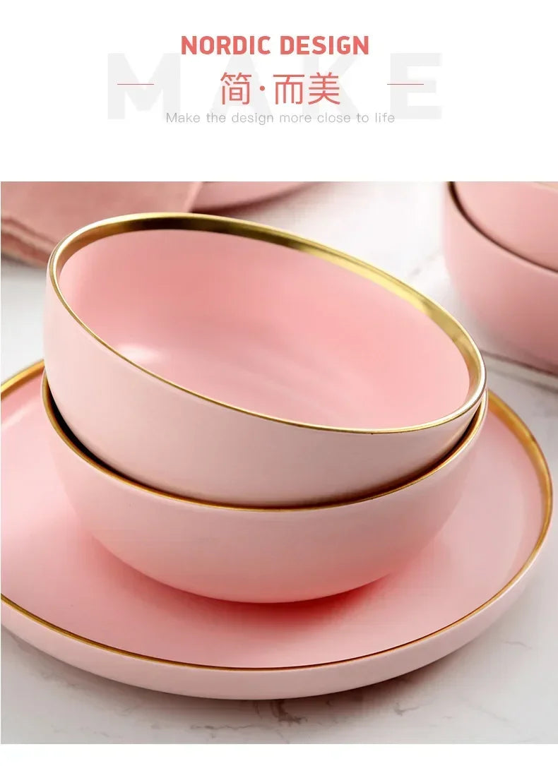 MC THE BLACK DIAMOND ceramic dinnerware set with plates and bowls for kitchen table use, stylish and durable ceramic dinnerware