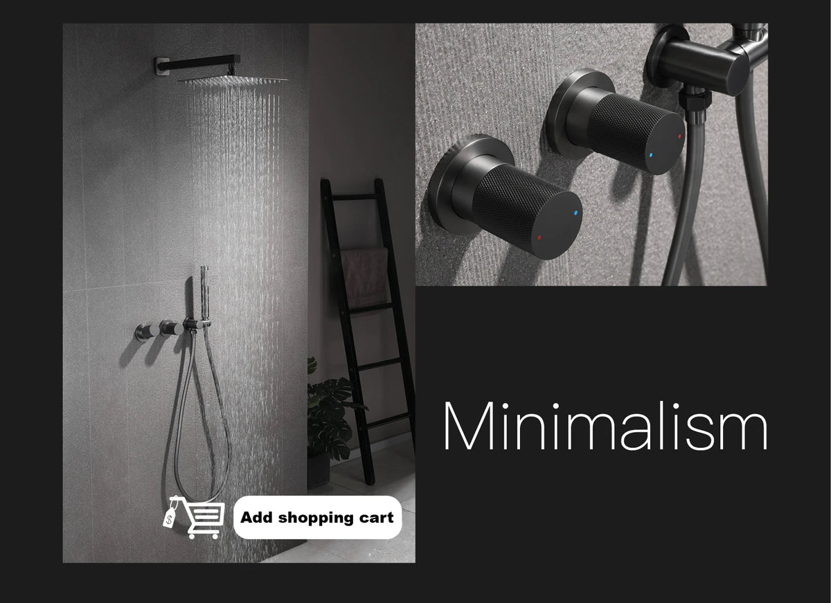 Luxury black brass shower system wall-mounted for bath from 𝕄𝕔 𝕋𝕙𝕖 𝔹𝕝𝕒𝕔𝕜 𝔻𝕚𝕒𝕞𝕠�
