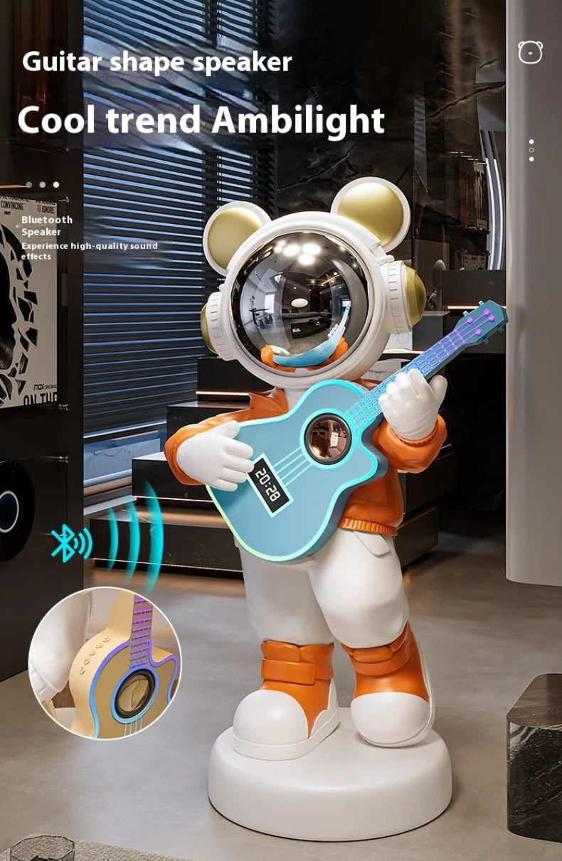 Large astronaut figurine from MC THE BLACK DIAMOND, modern luxury cartoon-style decor for contemporary home or office spaces.