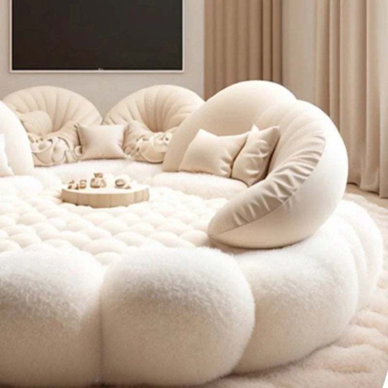 European full-size platform bed frame with a rounded aesthetic design by MC THE BLACK DIAMOND, shown in a modern master bedroom setting.