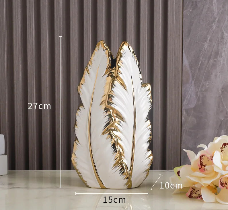 Luxury gold painted ceramic home decor piece by MC THE BLACK DIAMOND, personalized for living room or TV cabinet decoration.