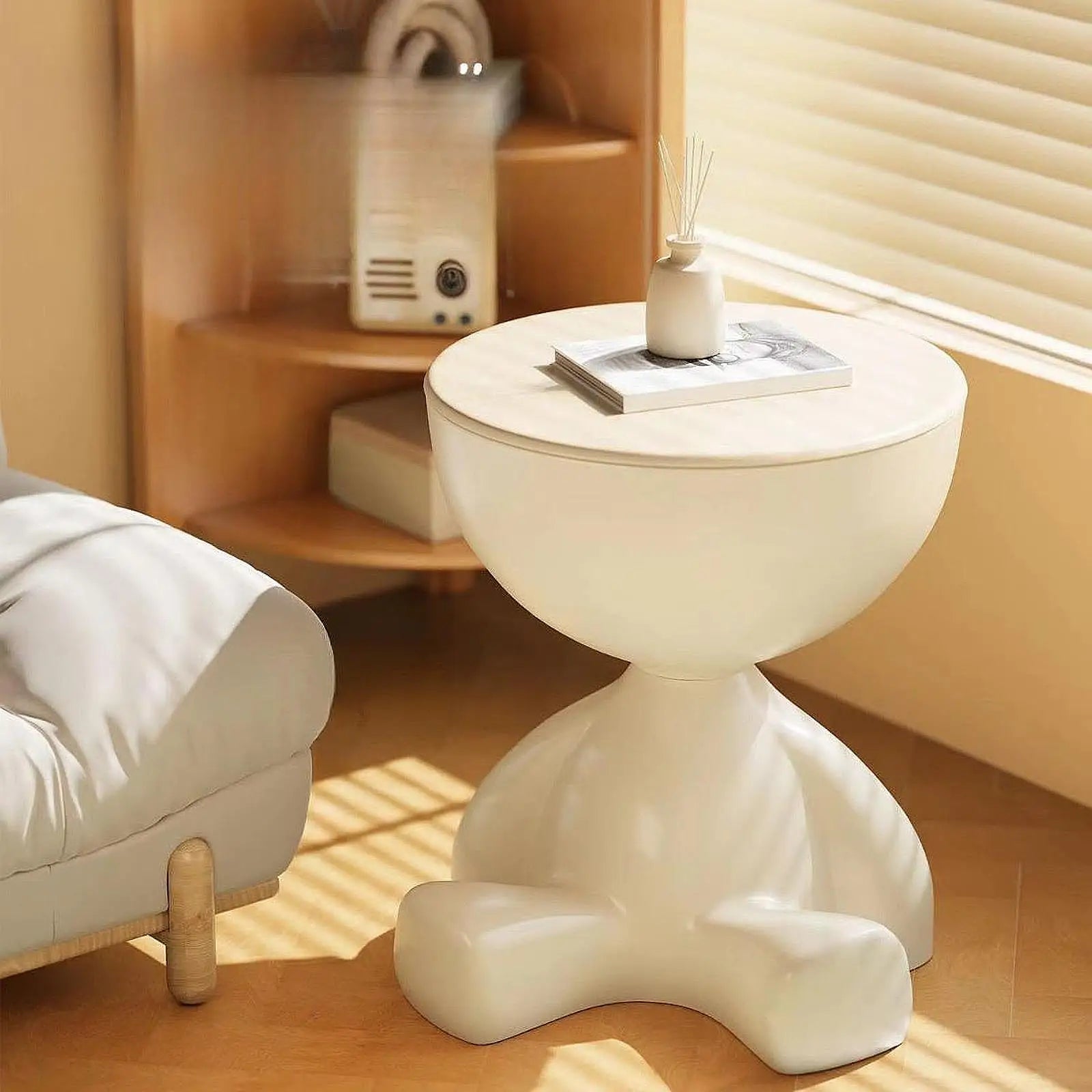 Creative side end table by MC THE BLACK DIAMOND, showcasing modern home decor with a sleek, stylish design in natural wood finish.