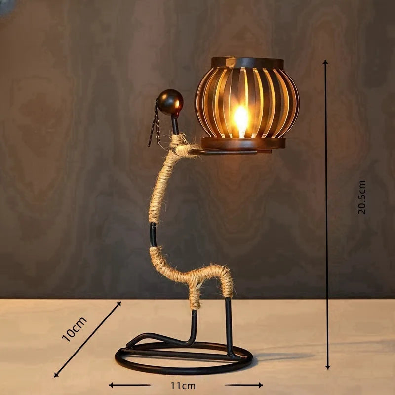 Handmade candle holder decor with black diamond figurine design, crafted by 𝕄𝕮 𝕋𝕙𝕖 𝔹𝕝𝕒𝕔𝕜 𝔻𝕚𝕒𝕞