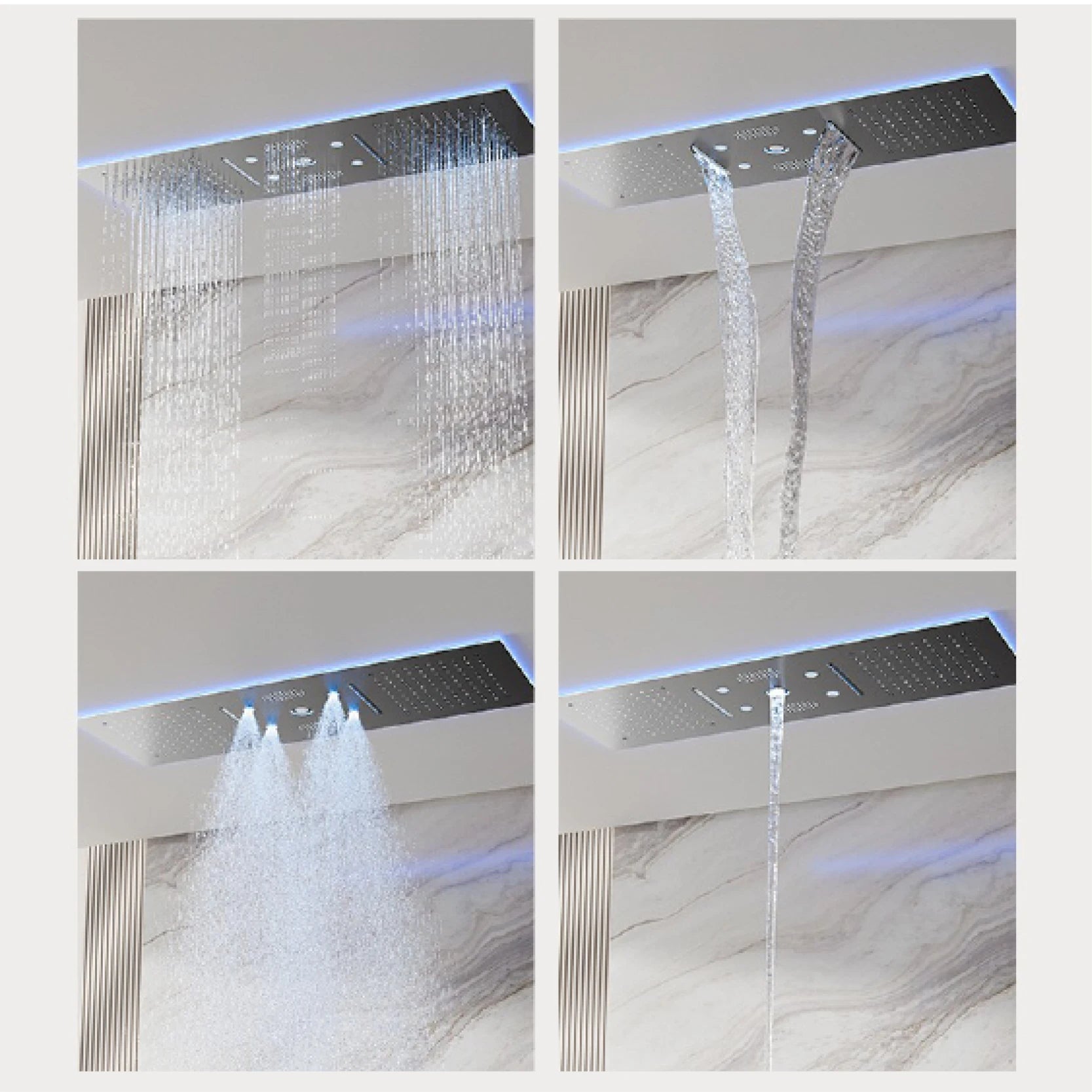 Luxury brass gunmetal LED display thermostatic shower faucet from MC THE BLACK DIAMOND, featuring modern design and advanced temperature control.