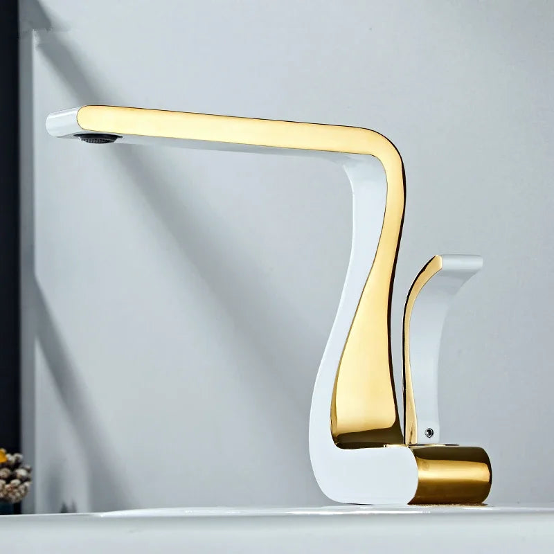 MC THE BLACK DIAMOND sink retro bathroom faucet, single hole design with classic style and polished finish, for bathroom use.