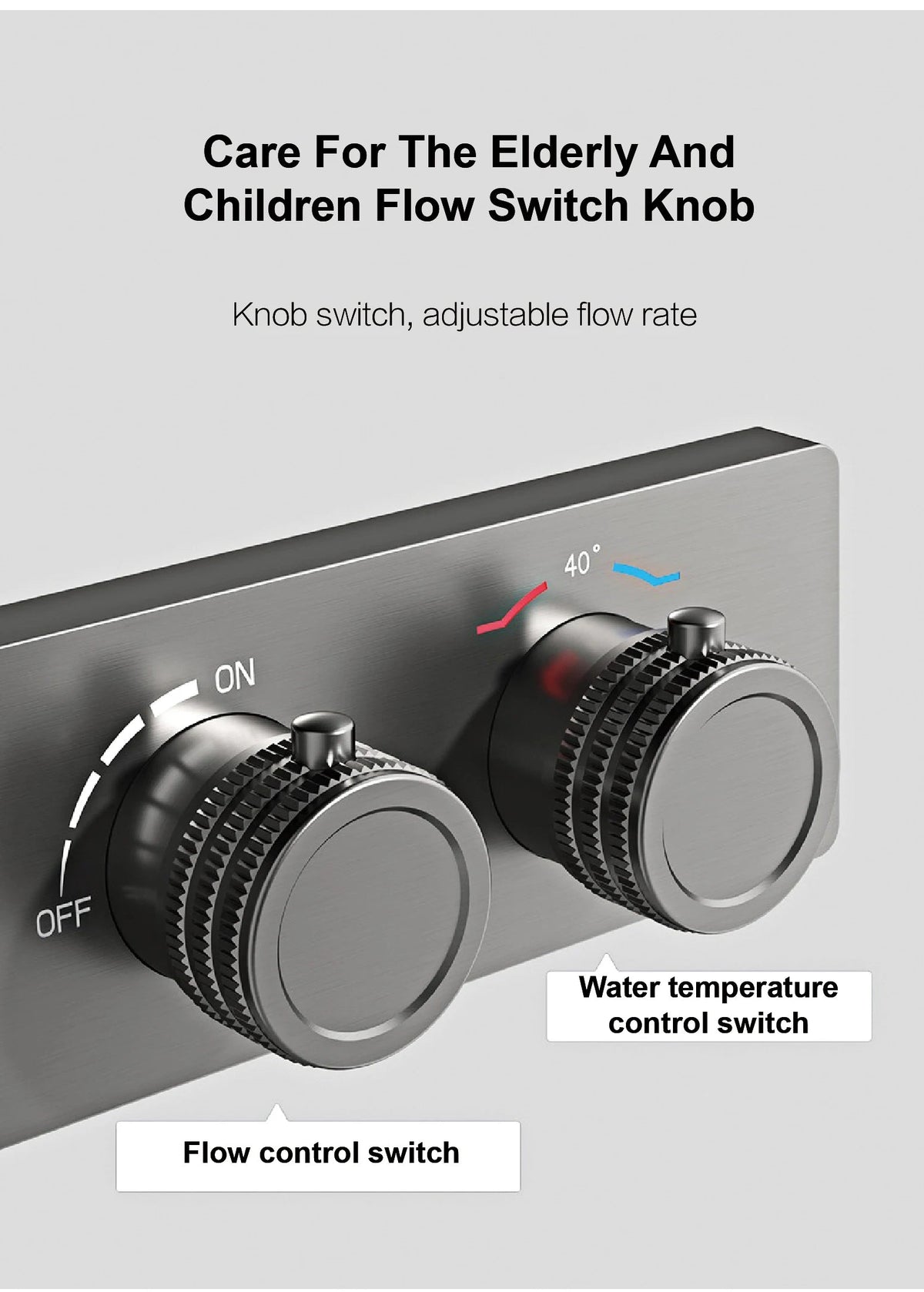 MC THE BLACK DIAMOND LED digital display bath and shower faucet showing hot and cold water controls in a bathroom setup