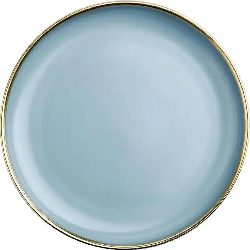 Matte ceramic dinnerware set with spoons, cereal bowls, dessert plates, and steak plates from 𝕄𝕮 𝕋𝕙𝕖 𝔹𝕝𝕒𝕔𝕜 𝔻𝕚