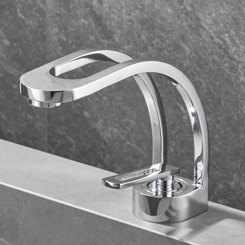 Modern single-handle bathroom basin faucet by MC THE BLACK DIAMOND, designed for bath sink installation, with sleek chrome finish.