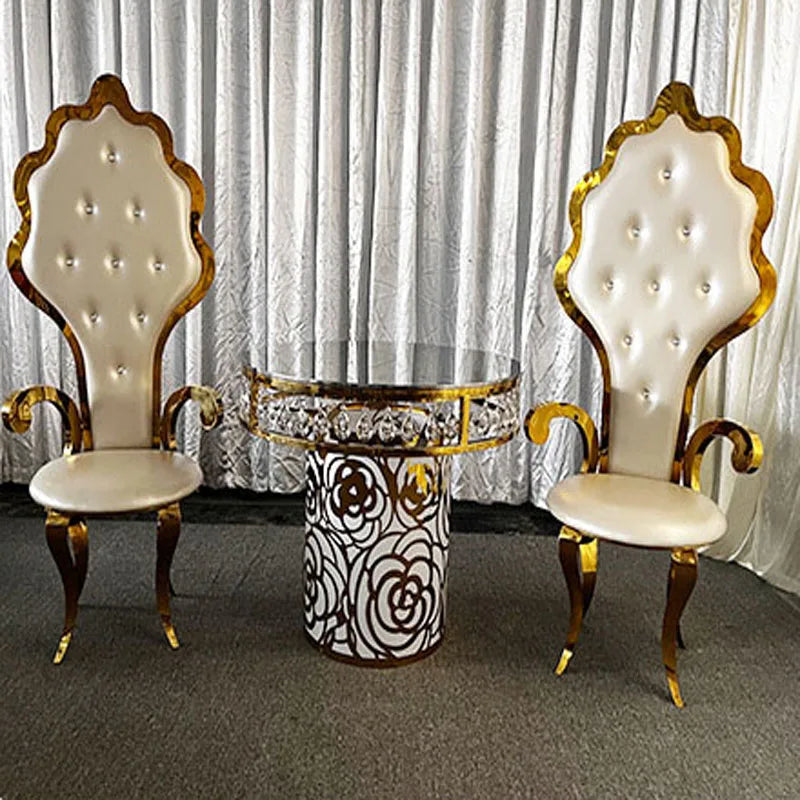 Stainless steel and leather dining chair from MC The Black Diamonds, featuring sleek design for banquet and event home decor.