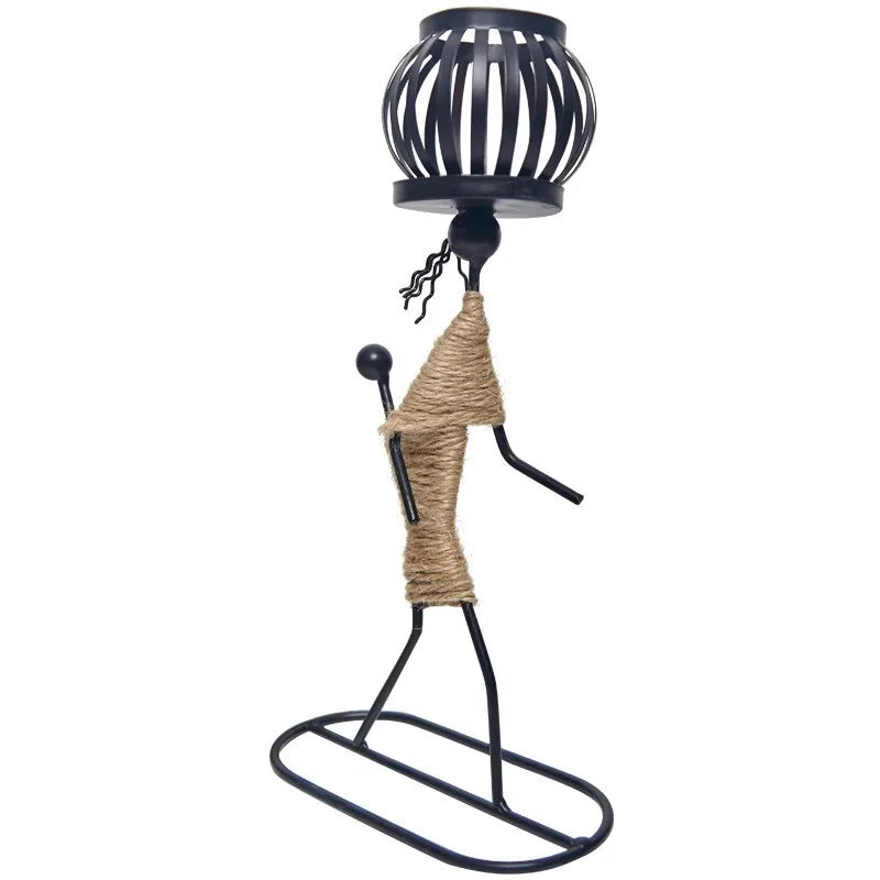 Handmade candle holder decor featuring intricate figurines, crafted by 𝕄𝕔 𝕋𝕙𝕖 𝔹𝕝𝕒𝕔𝕜 𝔻𝕚𝕒𝕞�