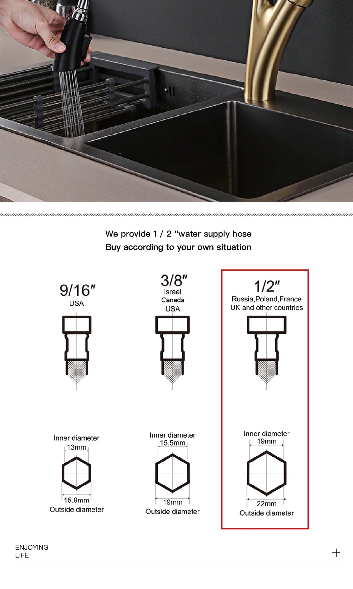 Dual-spray pull-out kitchen faucet by MC THE BLACK DIAMOND with chrome finish and flexible hose for easy kitchen sink use.