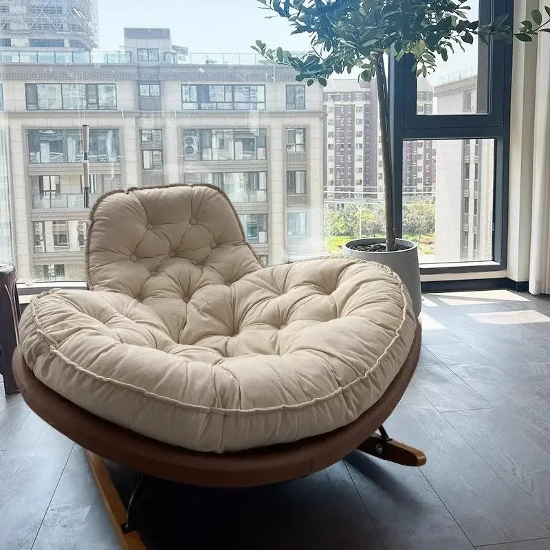 MC THE BLACK DIAMOND lounge chaise longue, comfortable Nordic-style rocking chair for home balcony, living room, or bedroom.