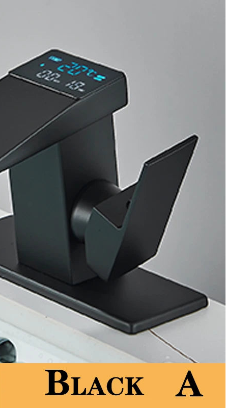 MC THE BLACK DIAMOND LED washbasin waterfall tap, bathroom deck mixer faucet with modern design and water flow feature.