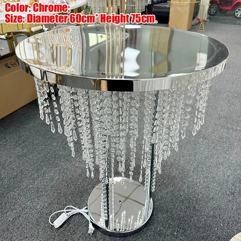 MC THE BLACK DIAMOND crystal bead curtain table, a stylish home decor piece with shimmering crystal beads and elegant design.