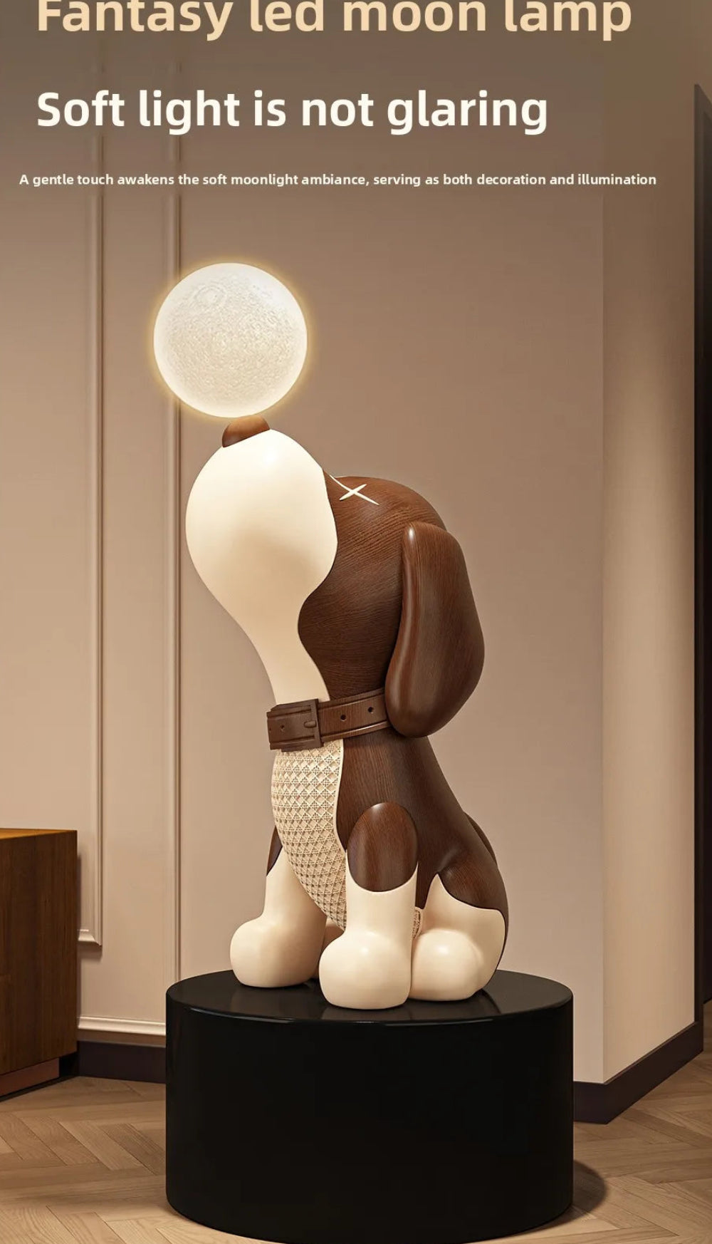 Large luminous Beagle dog sculpture by 𝕄𝕔 𝕋𝕙𝕖 𝔹𝕝𝕒𝕔𝕜 𝔻𝕚𝕒𝕞𝕠𝕟�