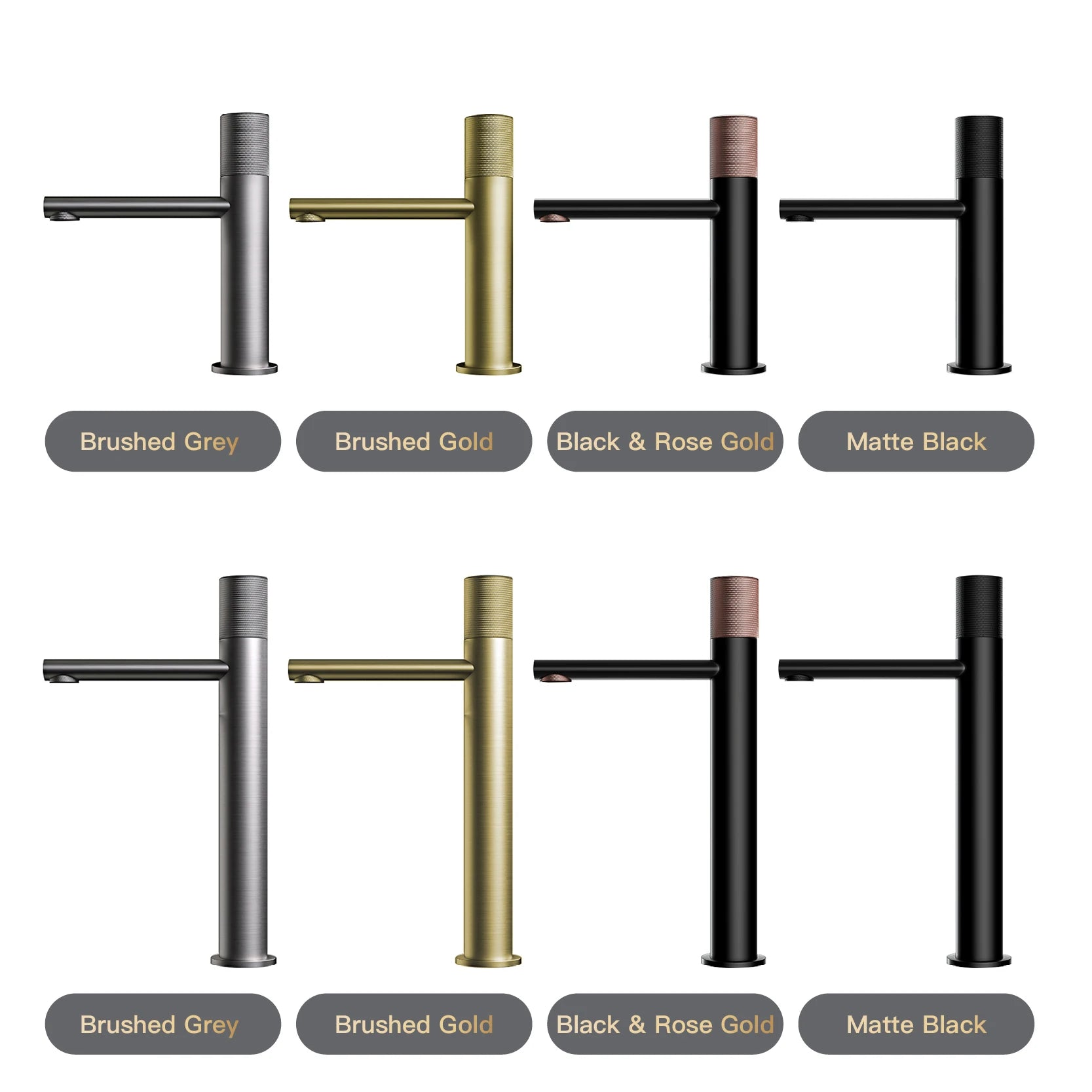 Black brass bathroom sink faucet with round handle for hand washing, sleek design by MC THE BLACK DIAMOND.
