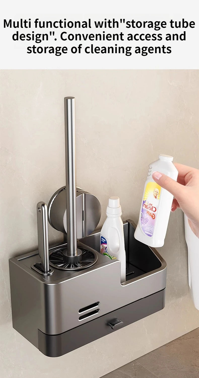 Wall-mounted bathroom brush holder by MC THE BLACK DIAMOND, sleek and functional storage for bathroom brushes.