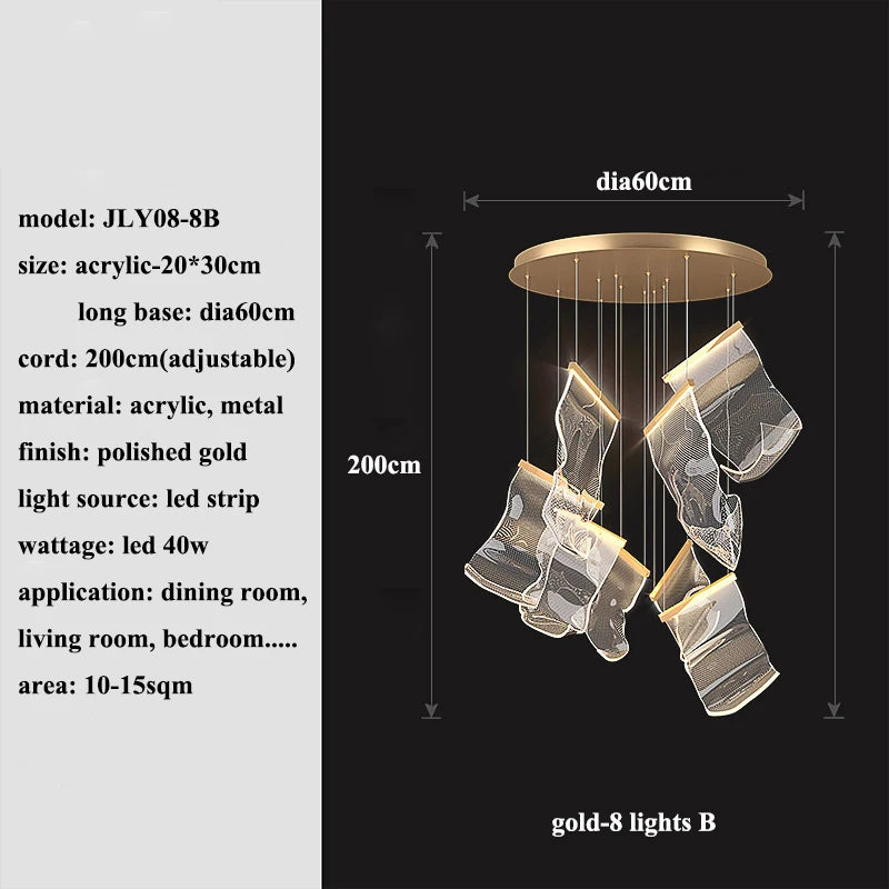 Modern MC THE BLACK DIAMOND LED chandelier lighting fixture with sleek design for living and dining rooms.