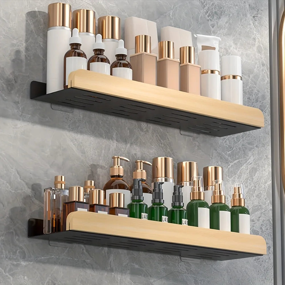Wall-mounted bathroom storage organizer caddy by MC THE BLACK DIAMOND for shampoo and bathroom accessories.