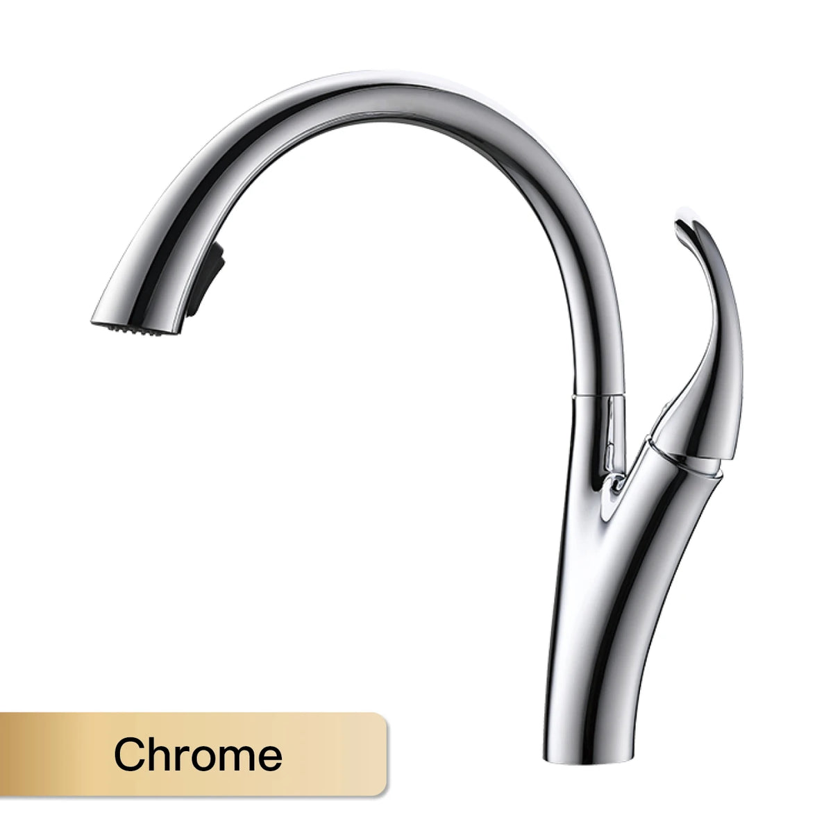 Dual-spray pull-out kitchen faucet by MC THE BLACK DIAMOND with modern chrome finish, featuring flexible spout and ergonomic handles.