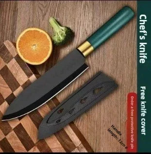 Set of MC THE BLACK DIAMOND portable, wear-resistant kitchen meat cutting knives with sharp blades for efficient food prep.
