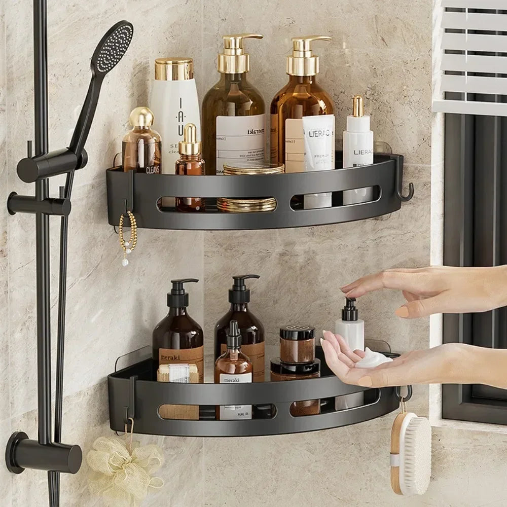 MC The Black Diamonds MC Diamond No-Drill Shower Caddy bath organizer with multiple compartments for bathroom storage.