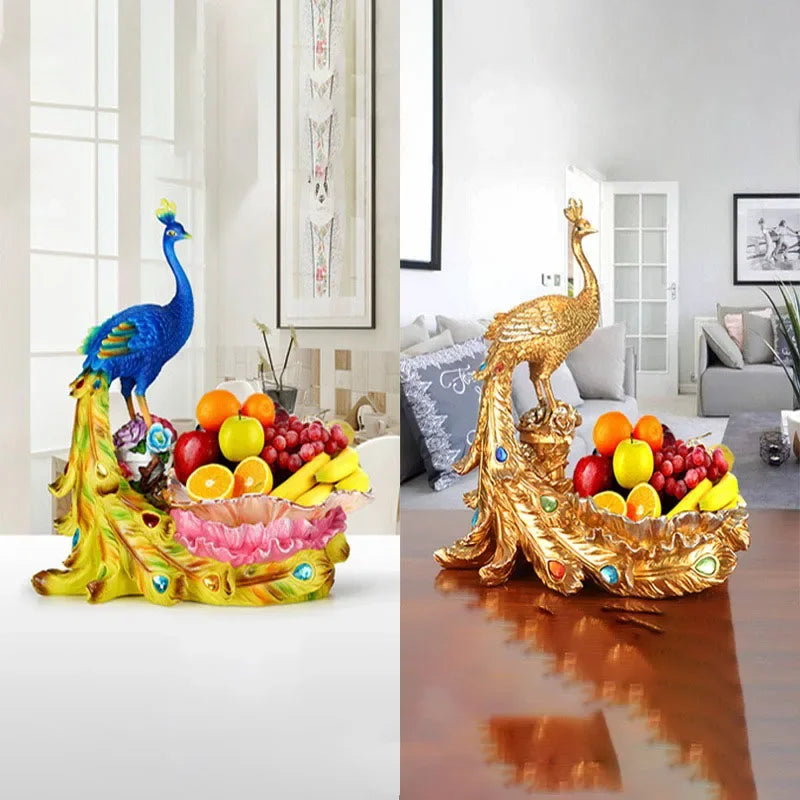 Decorative fruit plate by MC THE BLACK DIAMOND, desktop creative storage snack tray with colorful, artistic fruit design.