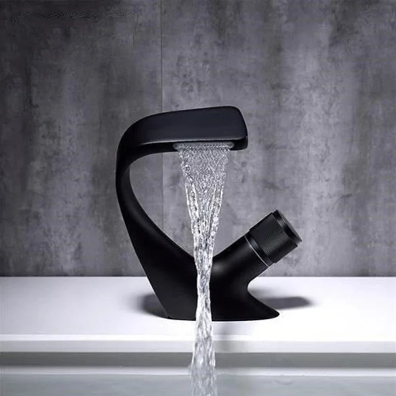 MC THE BLACK DIAMOND hot and cold water faucet for wash basin, G1/2 thread, bathroom sink faucet, stainless steel finish