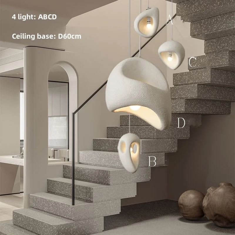 Nordic Villa Stairs Wabi Sabai MC THE BLACK DIAMOND pendant light with E27 LED bulb, featuring a stylish, modern design.