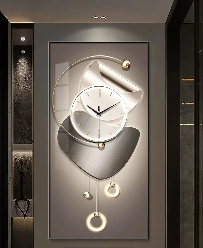 Modern MC THE BLACK DIAMOND wall clock with sleek design, suitable for living rooms and corridors, featuring minimalist black and white accents.