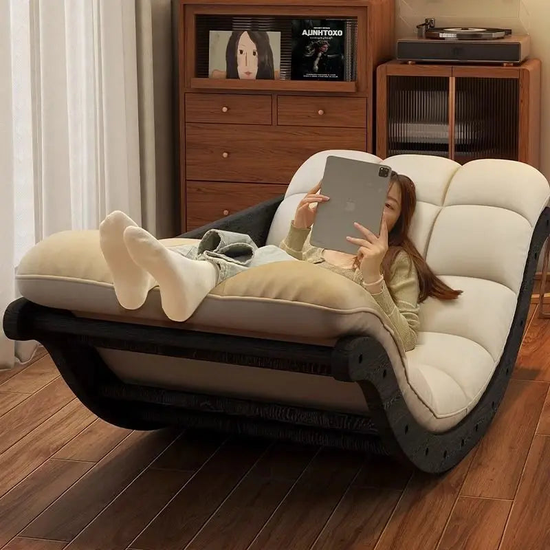 MC The Black Diamond retro living room sofa chaise lounge with classic rocking chair design, showcasing stylish vintage furniture.