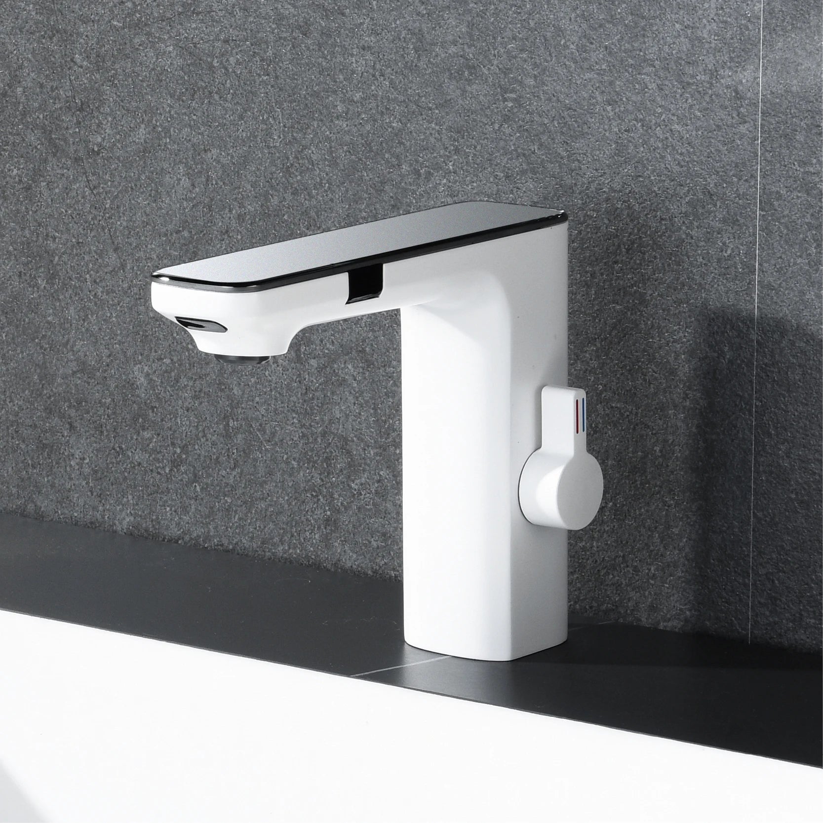 MC THE BLACK DIAMOND LED bathroom sink faucet with temperature display, single handle cold and hot water basin tap.